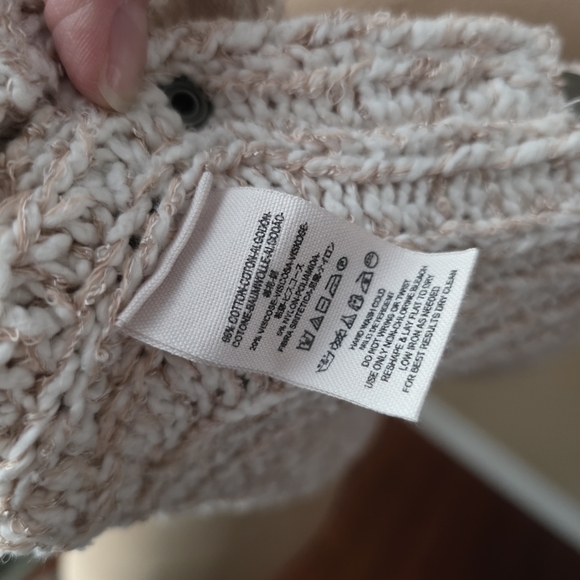 Free People Cream Open Side Button Detail Sweater Dress/Jumper, Size M - Picture 8 of 8